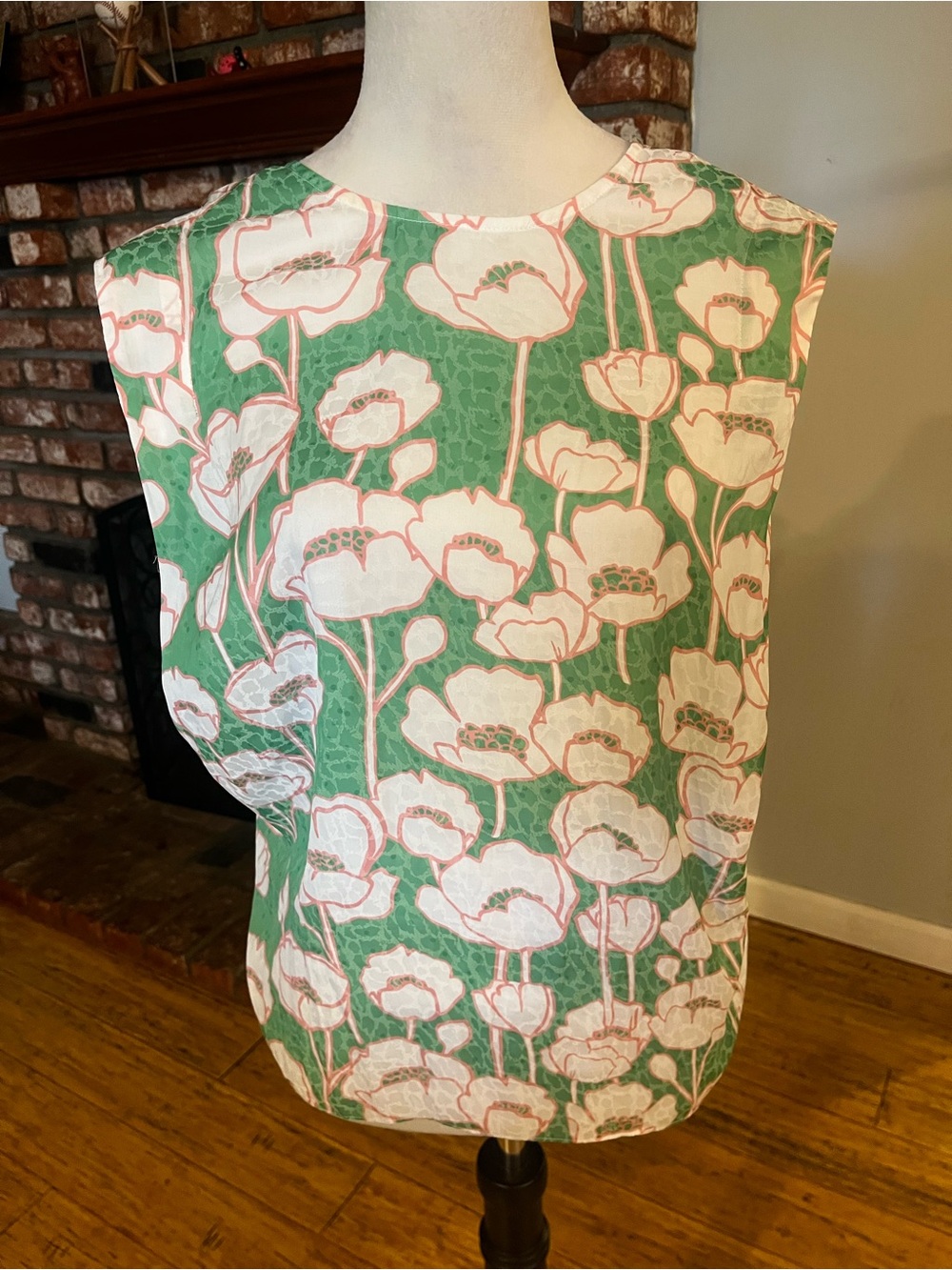 Ted Baker London Green Floral Sleeveless Blouse Size 5 (14)
